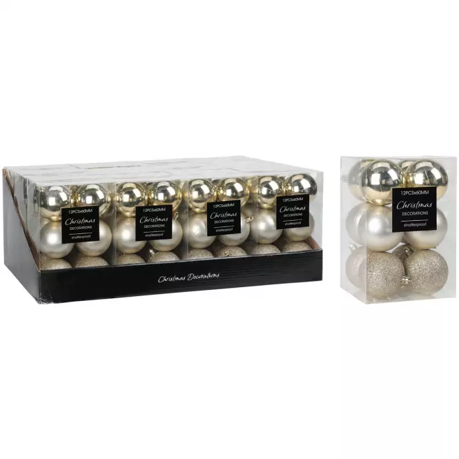 Bombki 12 szt x 60 mm star light CAN218090