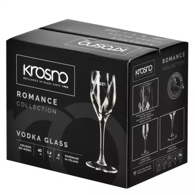 Kieliszek do wódki Romance Krosno 40 ml 6 szt.