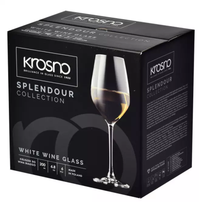 Kieliszek do wina białego Splendour Krosno 200 ml 6 szt.