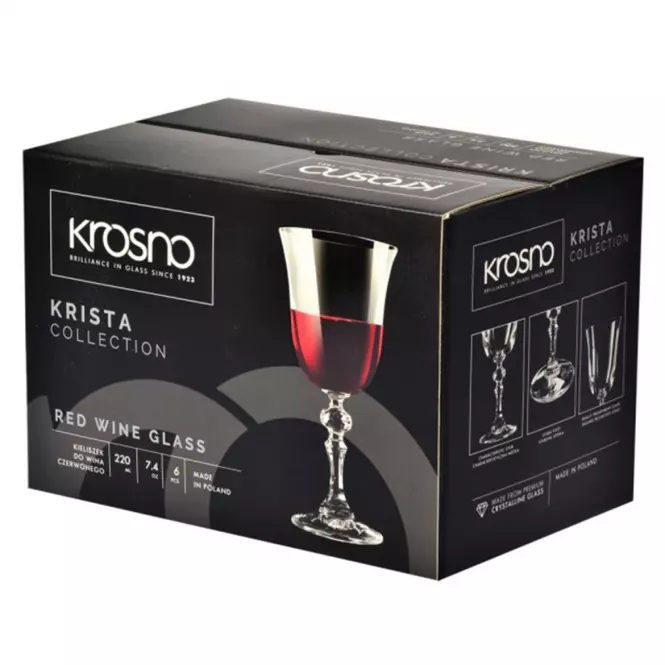 Kieliszek do wina czerwonego Krista Krosno 220 ml 6 szt.