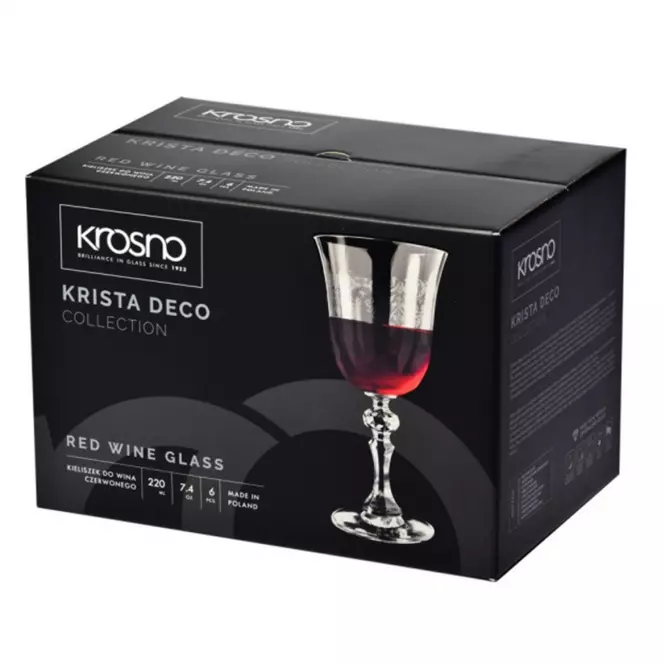 Kieliszek do wina czerwonego Krista Deco Krosno 220 ml 6 szt.
