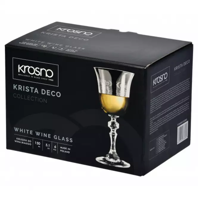 Kieliszek do wina białego Krista Deco Krosno 155 ml 6 szt.
