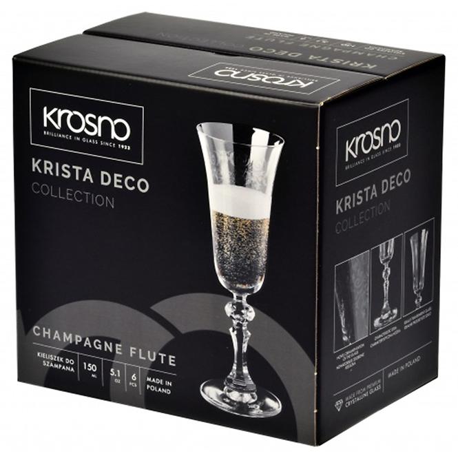 Kieliszek do szampana Krista Deco Krosno 150 ml 6 szt.