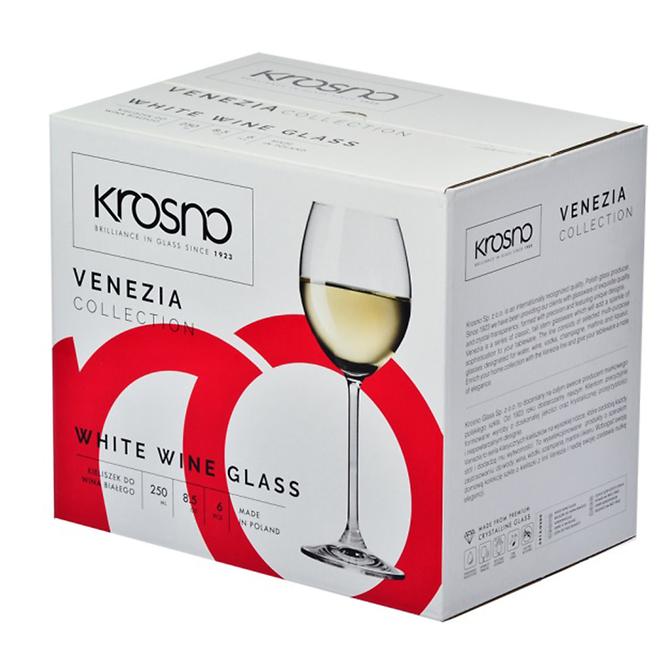 Kieliszek do wina białego Venezia Krosno 250 ml 6 szt.