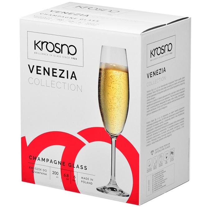 Kieliszek do szampana Venezia Krosno 200 ml 6 szt.