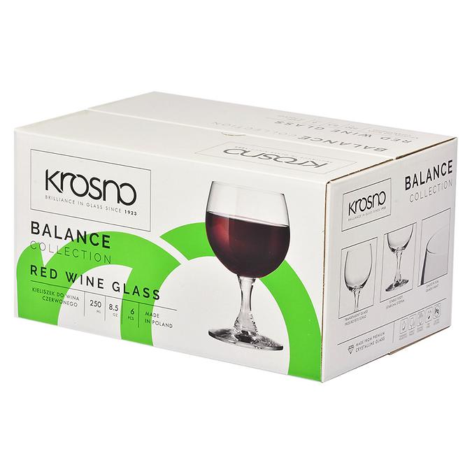 Kieliszek do wina czerwonego Balance Krosno 250 ml 6 szt.