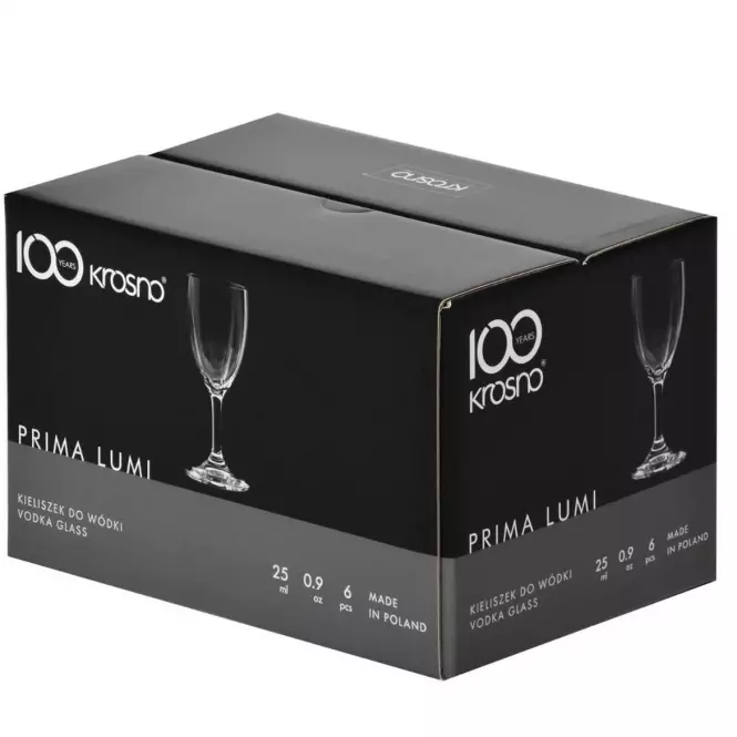Kieliszek do wódki w optyku Prima Lumi Krosno 25 ml 6 szt.