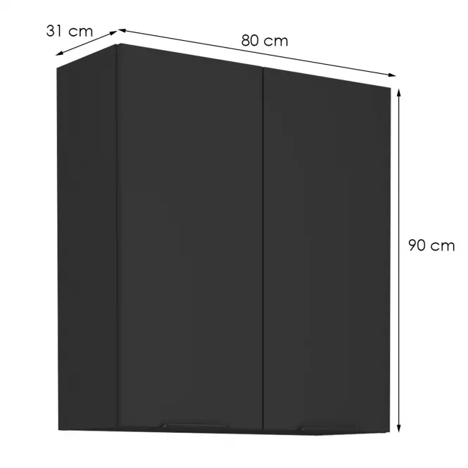 Szafka kuchenna Siena czarny matowy 80g-90 2f