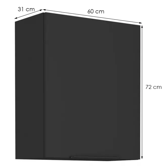 Szafka kuchenna Siena czarny matowy 60g-72 1f