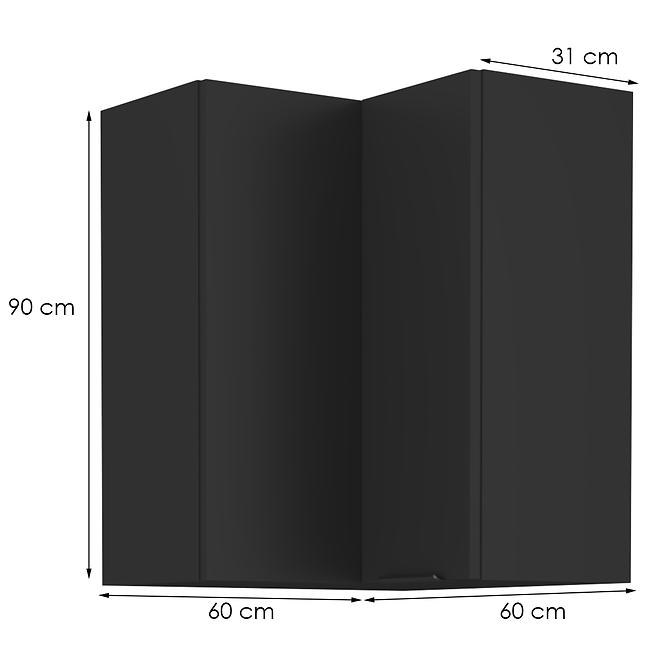 Szafka kuchenna Siena czarny matowy 60x60 Gn-90 1f (90°)