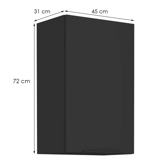 Szafka kuchenna Siena czarny matowy 45g-72 1f