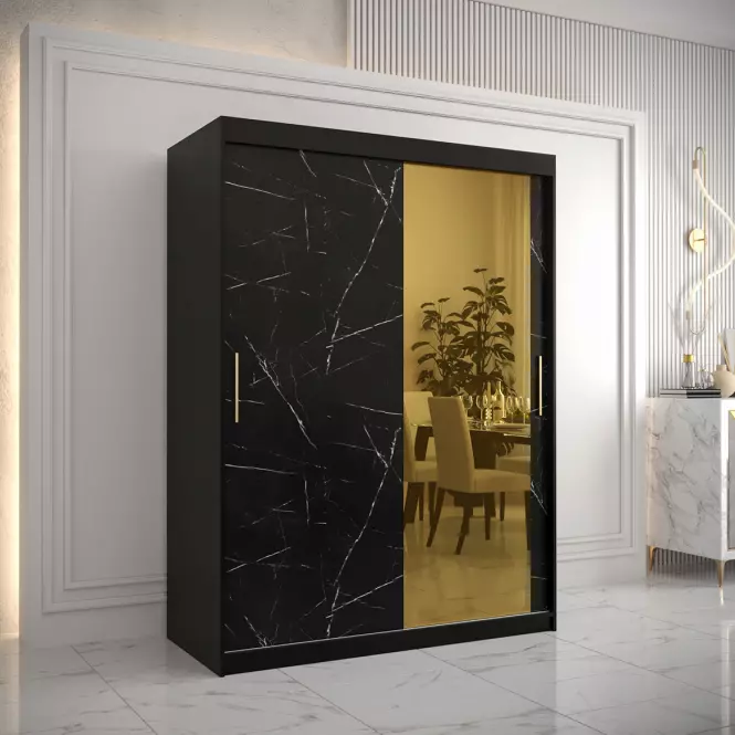 Szafa Platinum T2 150 czarny marmur/czarny,5