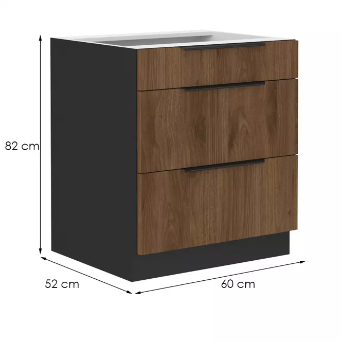 Szafka kuchenna Monza orzech okapi 60d 3s bb,2