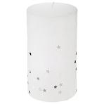 Świeca z brokatem biała L12x7cm 129848bl