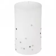 Świeca z brokatem biała L12x7cm 129848bl