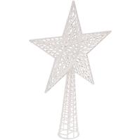 Gwiazda z brokatem srebrna 38 cm 166014b