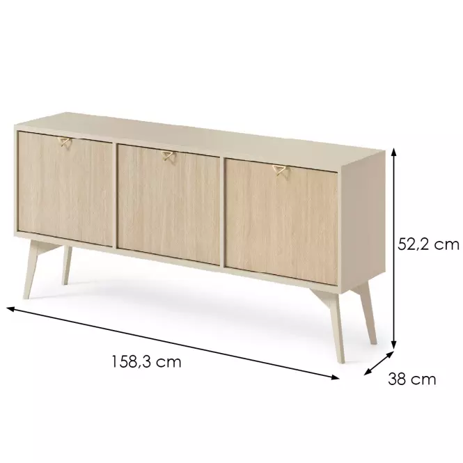 Szafka RTV Forest 158 beż piaskowy/jodełka scandi