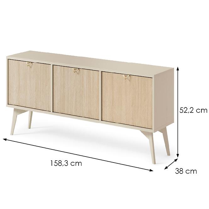 Szafka RTV Forest 158 beż piaskowy/jodełka scandi