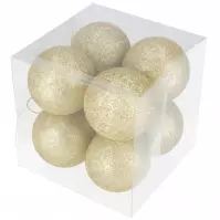 Bombki brokatowe pudełko 8 szt. złote