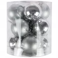 Bombki tuba 3 cm 12 szt. srebrne