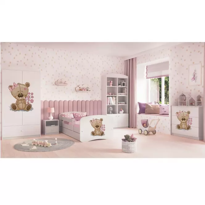 Szafa Babydreams Biały – Miś Kwiatki
