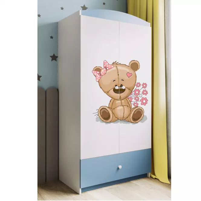 Szafa Babydreams Niebieski – Miś Kwiatki