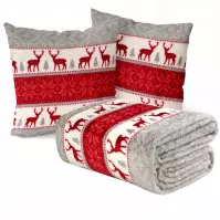 Koc + 2 poszewki Scandi Deer 130x170 cm