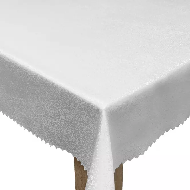 Obrus Marmur biała nić biały 140x300 cm