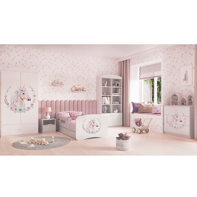 Łóżko Dziecięce Babydreams+Sz+M Biały 70x140 Konik