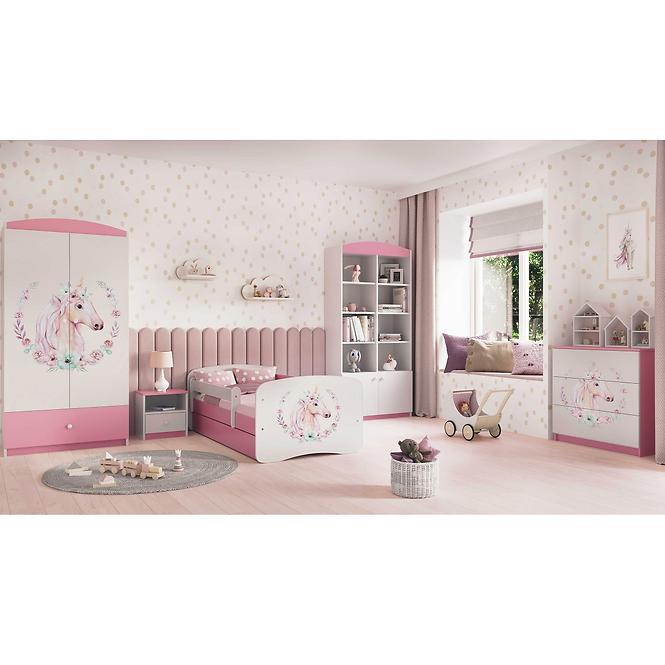 Łóżko Dziecięce Babydreams+Sz+M Różowe 70x140 Konik