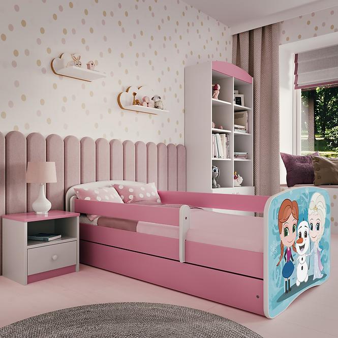 Łóżko Dziecięce Babydreams+Sz+M Różowe 70x140 Kraina Lodu