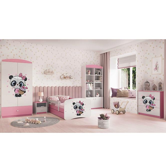 Łóżko Dziecięce Babydreams+Sz+M Różowe 70x140 Panda