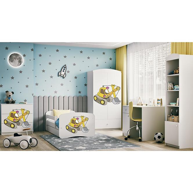 Łóżko Dziecięce Babydreams+Sz+M Biały 70x140 Koparka