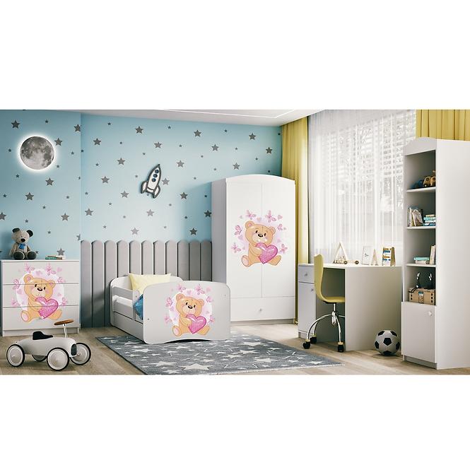 Łóżko Dziecięce Babydreams+Sz+M Biały 70x140 Miś Motyl