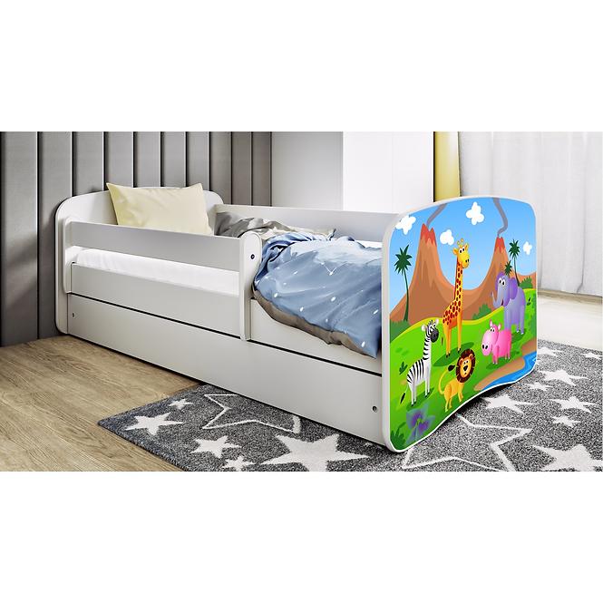 Łóżko Dziecięce Babydreams+Sz+M Biały 70x140 Safari