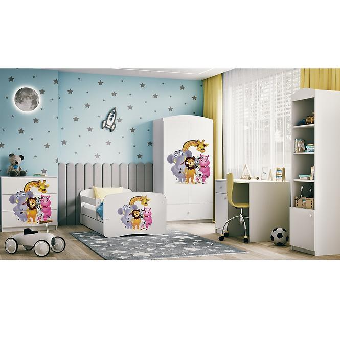 Łóżko Dziecięce Babydreams+Sz+M Biały 70x140 Zoo
