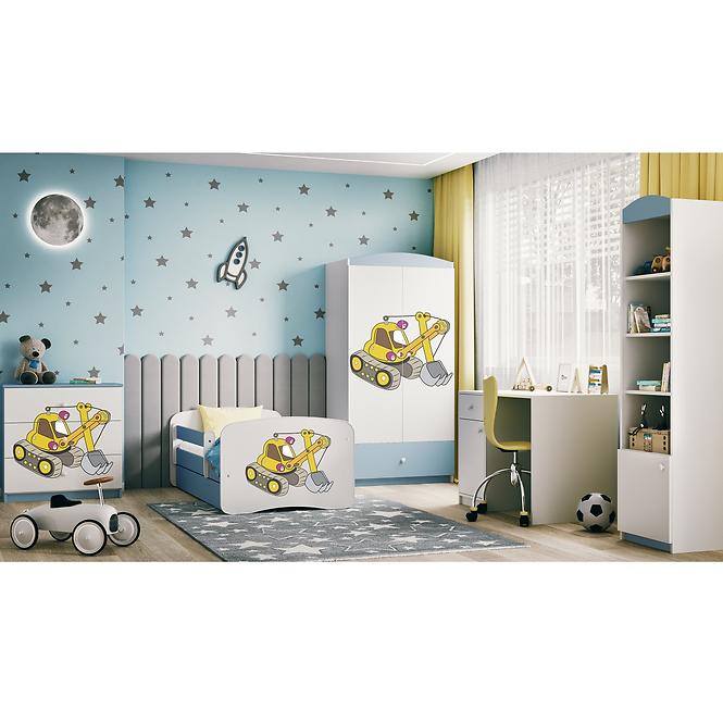Łóżko Dziecięce Babydreams+Sz+M Niebieski 70x140 Koparka