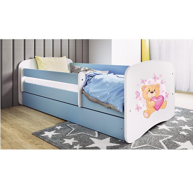 Łóżko Dziecięce Babydreams+Sz+M Niebieski 70x140 Miś Motyl