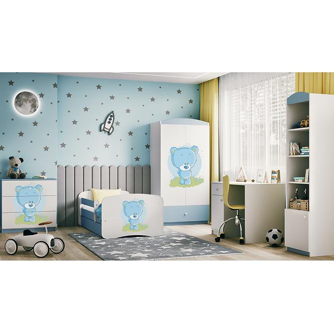 Łóżko Dziecięce Babydreams+Sz+M Niebieski 70x140 Miś Niebieski