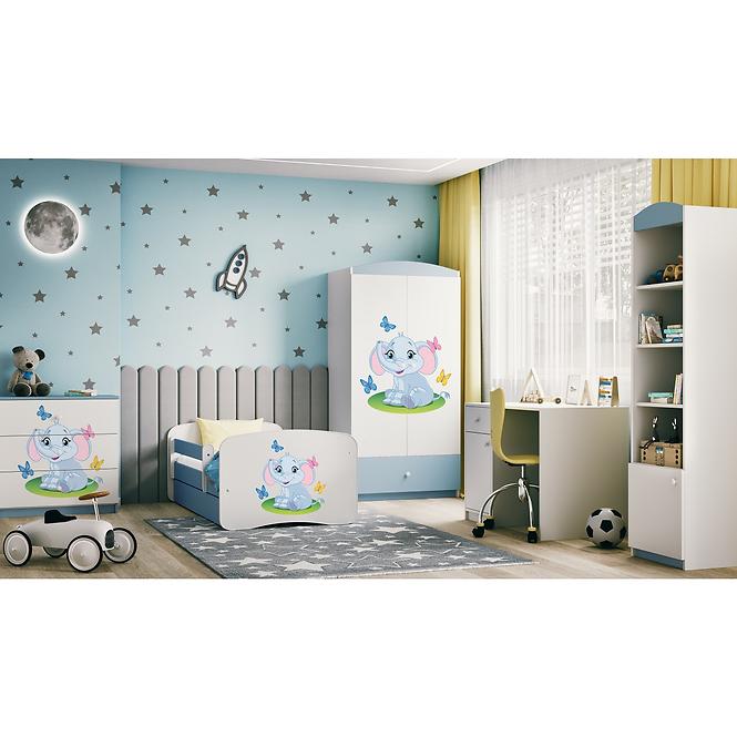 Łóżko Dziecięce Babydreams+Sz+M Niebieski 70x140 Słonik