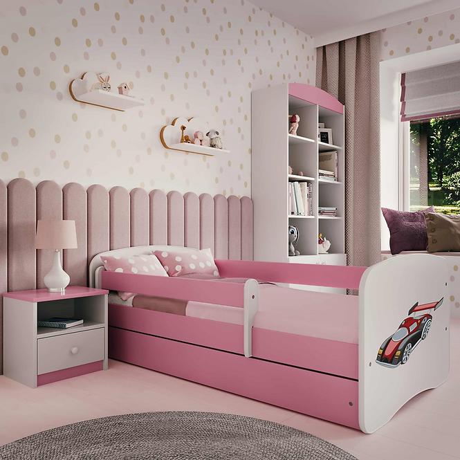 Łóżko Dziecięce Babydreams+Sz+M Różowe 70x140 Auto