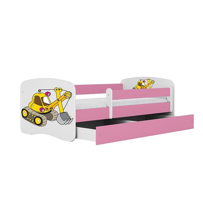 Łóżko Dziecięce Babydreams+Sz+M Różowe 70x140 Koparka