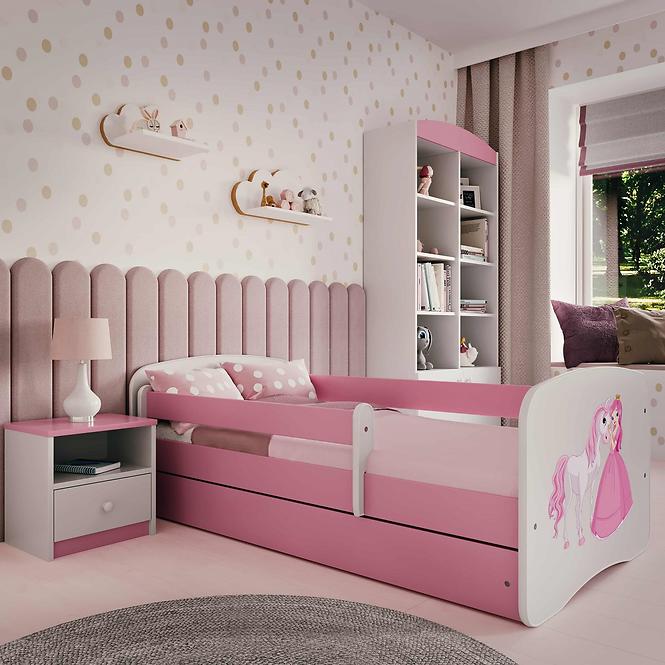 Łóżko Dziecięce Babydreams+Sz+M Różowe 70x140 2 Księżniczka