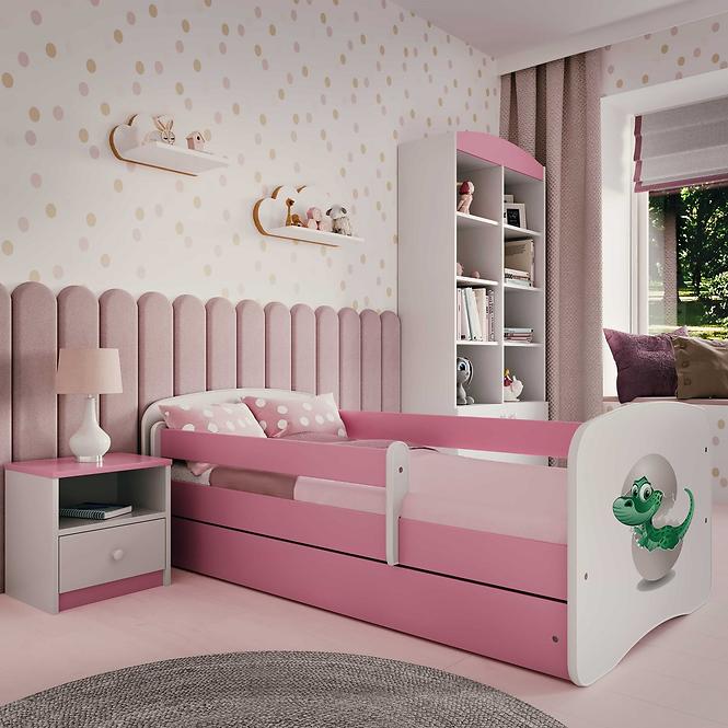 Łóżko Dziecięce Babydreams+Sz+M Różowe 70x140 Dino