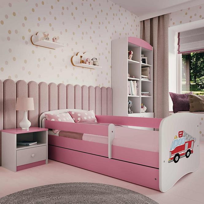 Łóżko Dziecięce Babydreams+Sz+M Różowe 70x140 Straż Pożarna