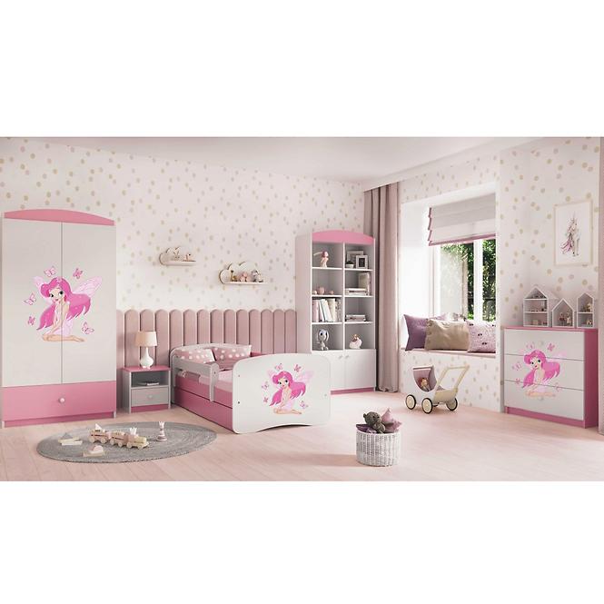 Łóżko Dziecięce Babydreams+Sz+M Różowe 70x140 Wróżka 1