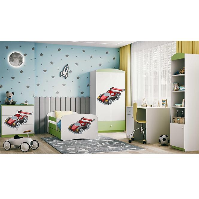 Łóżko Dziecięce Babydreams+Sz+M Zielone 70x140 Auto