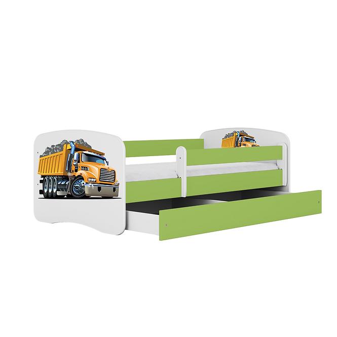 Łóżko Dziecięce Babydreams+Sz+M Zielone 70x140 Ciężarówka