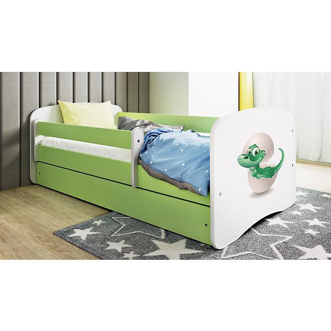 Łóżko Dziecięce Babydreams+Sz+M Zielone 70x140 Dino