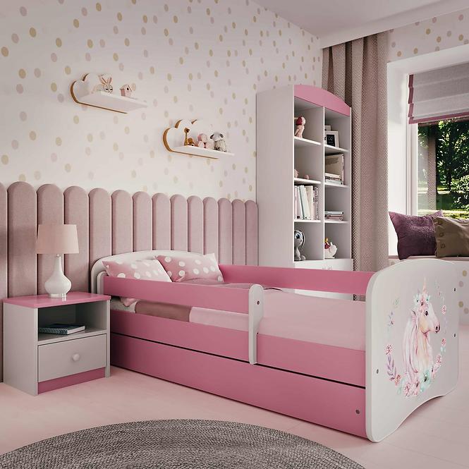 Łóżko Dziecięce Babydreams+Sz+M Różowe 80x160 Konik
